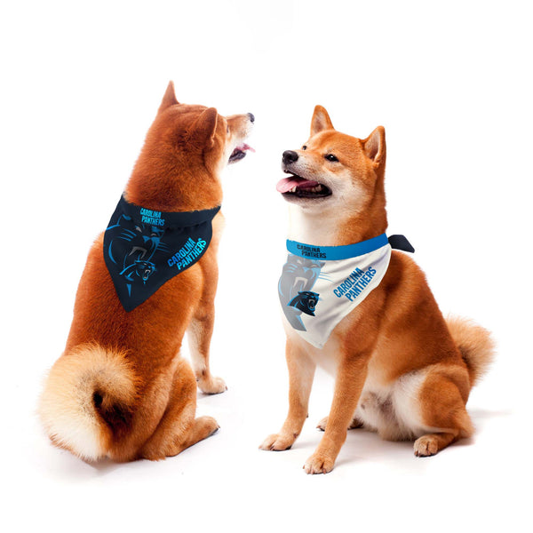 littlearth Carolina Panthers Home and Away Pet Bandana Set