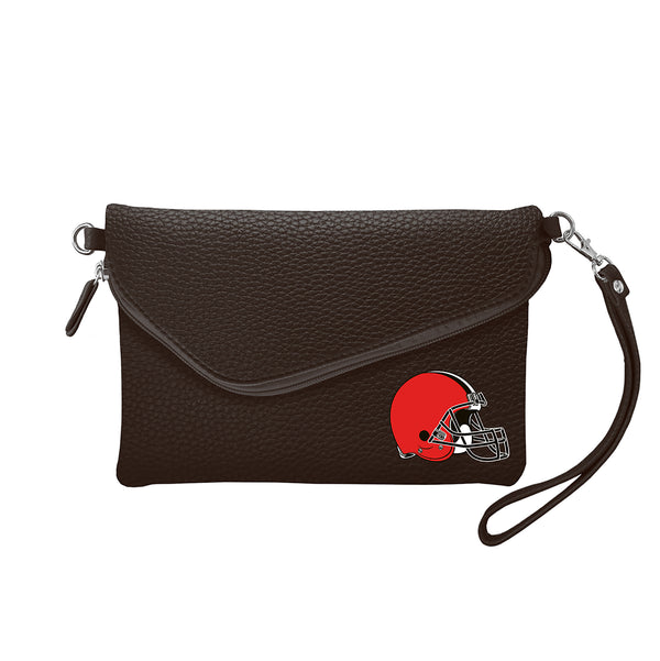 littlearth Cleveland Browns Fold Over Crossbody Pebble