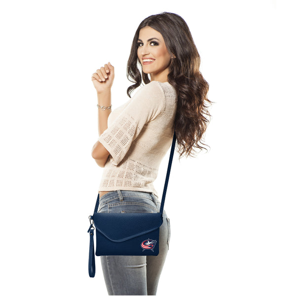 Littlearth Columbus Blue Jackets Fold Over Crossbody Pebble