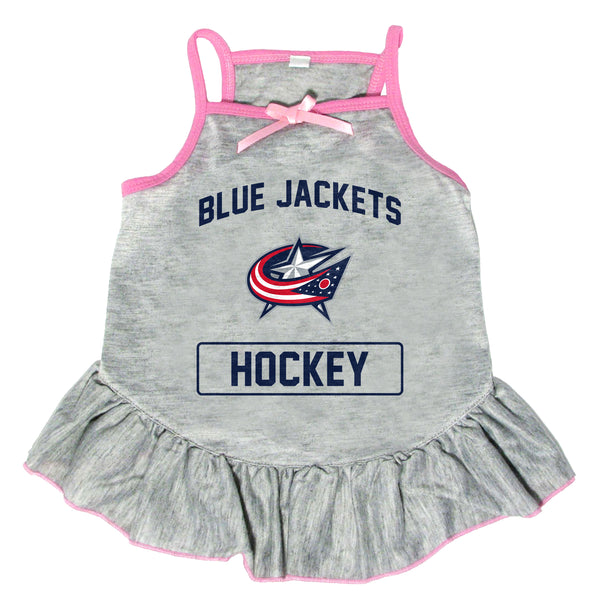 littlearth Columbus Blue Jackets Pet Dress Grey Type