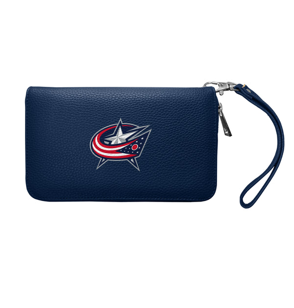 littlearth Columbus Blue Jackets Zip Organizer Wallet Pebble