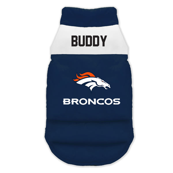 littlearth Denver Broncos Custom Pet Parka Puff Vest