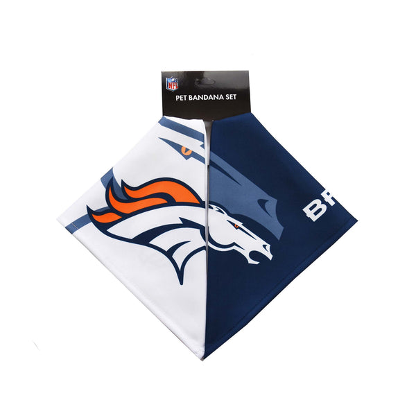 Littlearth Denver Broncos Home And Away Pet Bandana Set