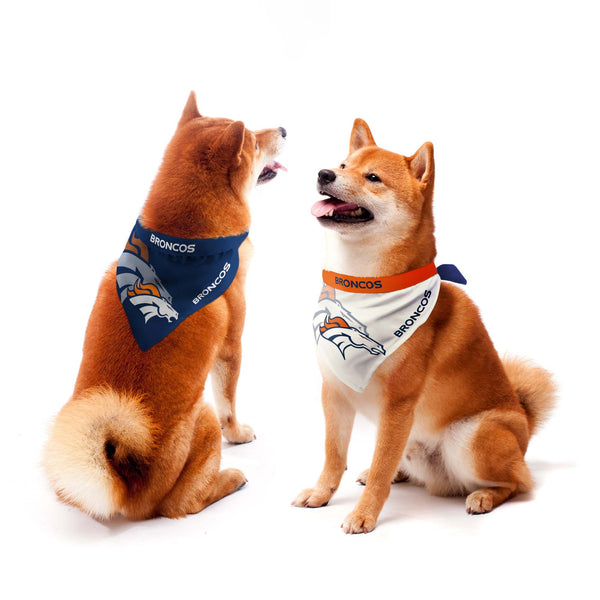 littlearth Denver Broncos Home and Away Pet Bandana Set