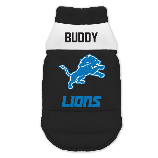 littlearth Detroit Lions Custom Pet Parka Puff Vest