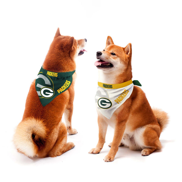 littlearth Green Bay Packers Home and Away Pet Bandana Set