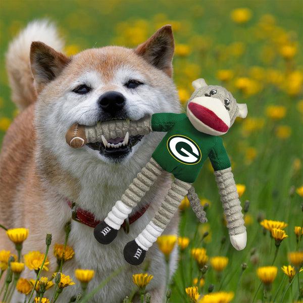 Littlearth Green Bay Packers Team Sock Monkey Pet Toy
