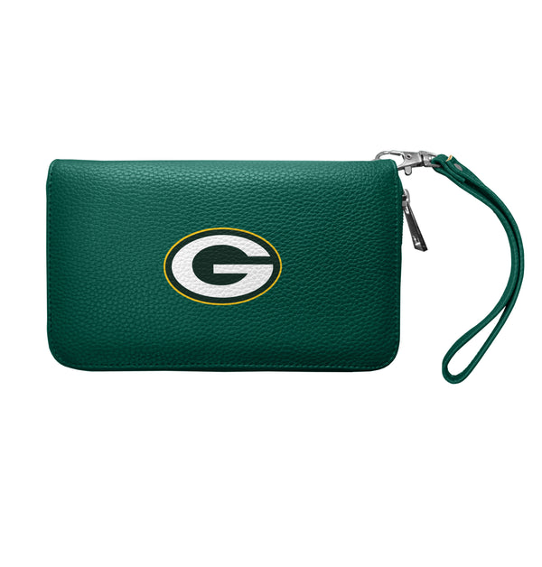 littlearth Green Bay Packers Zip Organizer Wallet Pebble