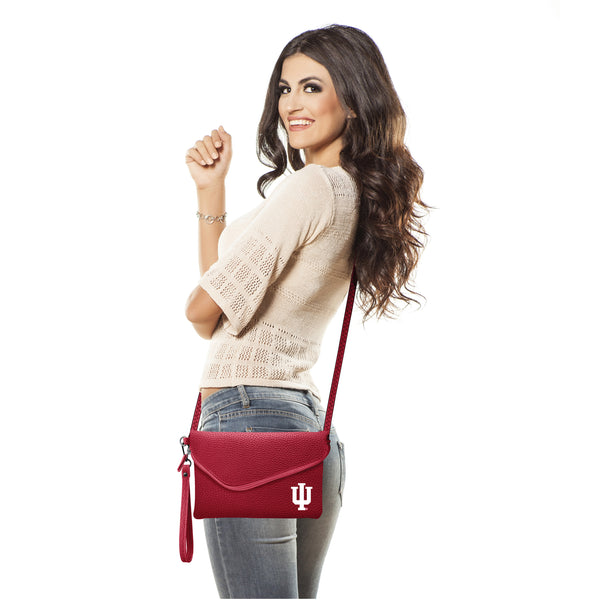 Littlearth Indiana University Fold Over Crossbody Pebble