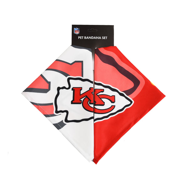 Littlearth Kansas City Chiefs Home And Away Pet Bandana Set