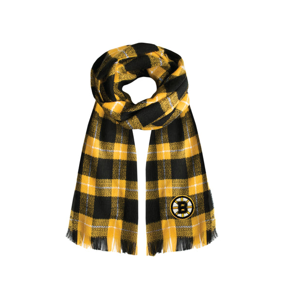 littlearth Boston Bruins Plaid Blanket Scarf
