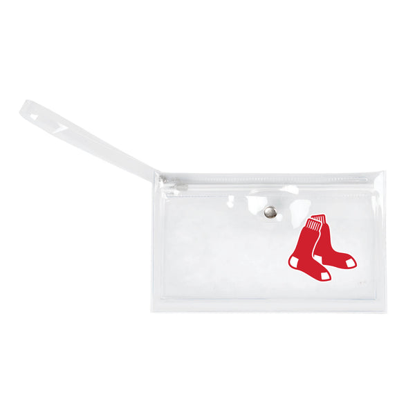 littlearth Boston Red Sox Clear Ticket Wristlet