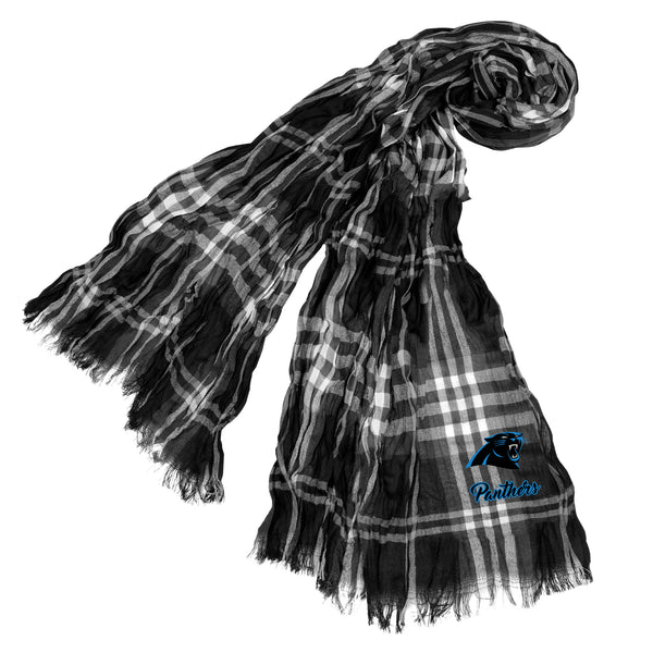 littlearth Carolina Panthers Crinkle Scarf Plaid