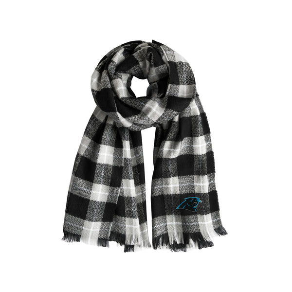 littlearth Carolina Panthers Plaid Blanket Scarf