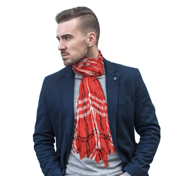 Littlearth Chicago Blackhawks Crinkle Scarf Plaid