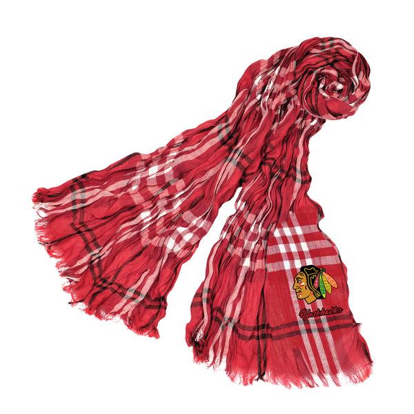 littlearth Chicago Blackhawks Crinkle Scarf Plaid