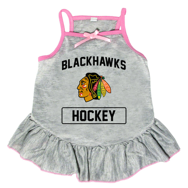 littlearth Chicago Blackhawks Pet Dress Grey Type