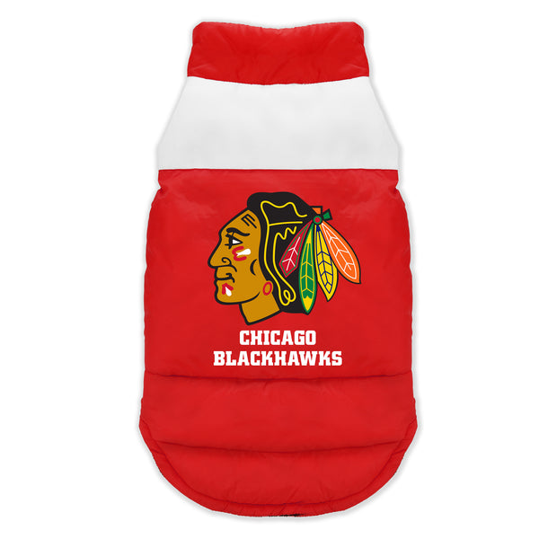 littlearth Chicago Blackhawks Pet Parka Puff Vest
