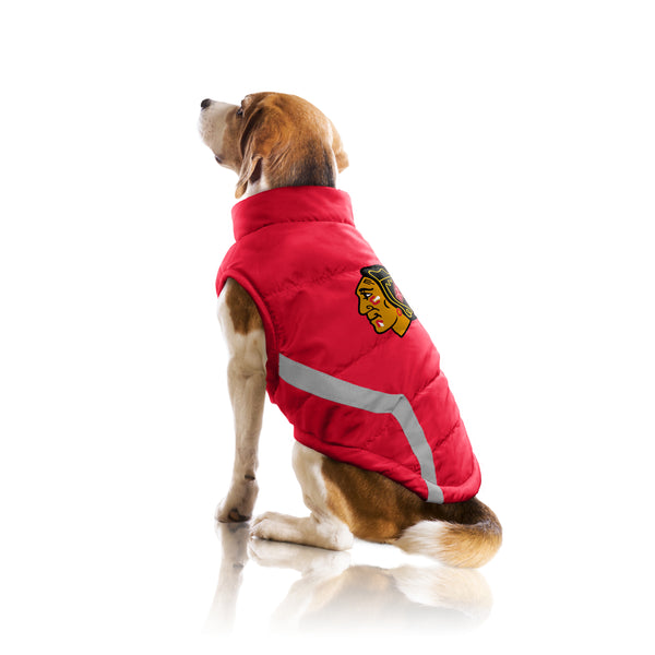 Littlearth Chicago Blackhawks Pet Puffer Vest
