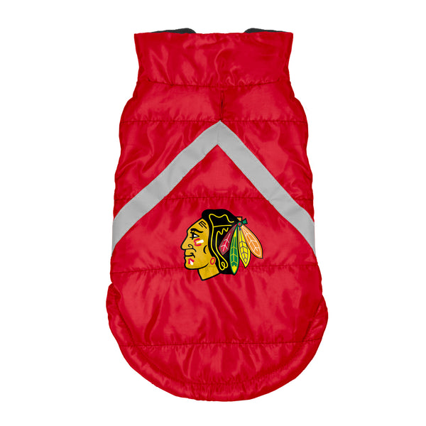 littlearth Chicago Blackhawks Pet Puffer Vest