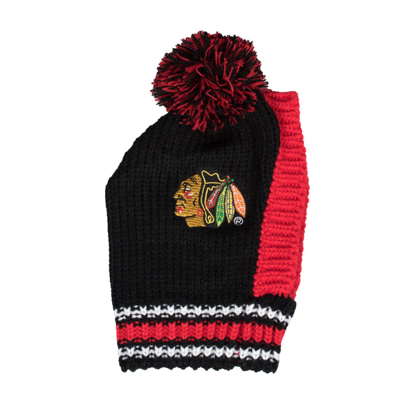 littlearth Chicago Blackhawks Team Pet Knit Hat