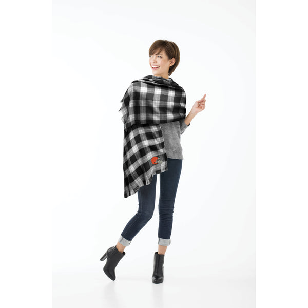 Littlearth Cleveland Browns Plaid Blanket Scarf