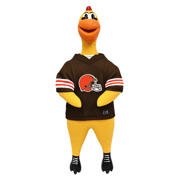 littlearth Cleveland Browns Rubber Chicken Pet Toy