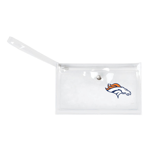 littlearth Denver Broncos Clear Ticket Wristlet