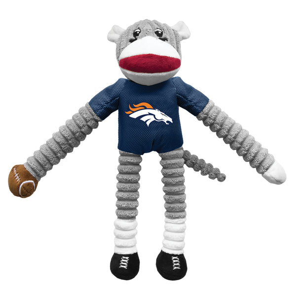 littlearth Denver Broncos Team Sock Monkey Pet Toy