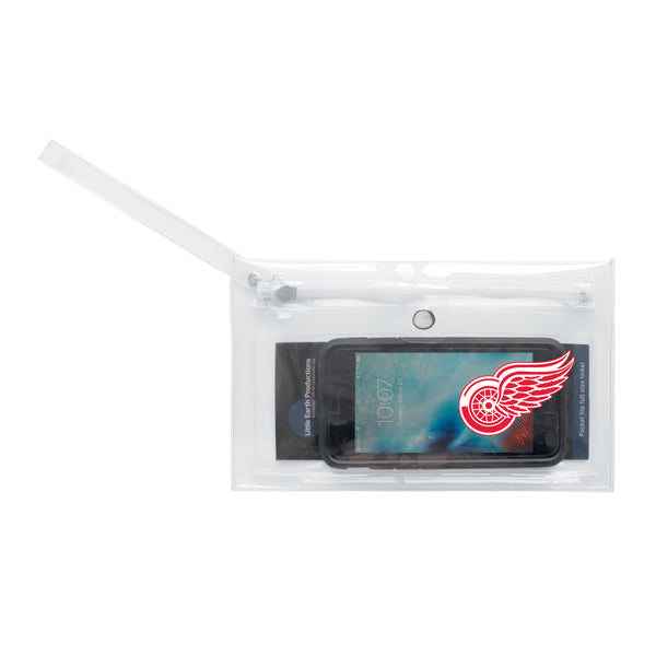 Littlearth Detroit Red Wings Clear Ticket Wristlet