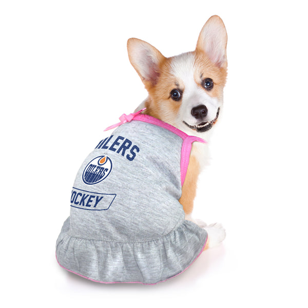 Littlearth Edmonton Oilers Pet Dress Grey Type