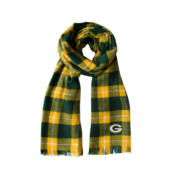 littlearth Green Bay Packers Plaid Blanket Scarf