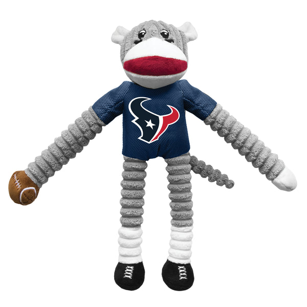 littlearth Houston Texans Team Sock Monkey Pet Toy