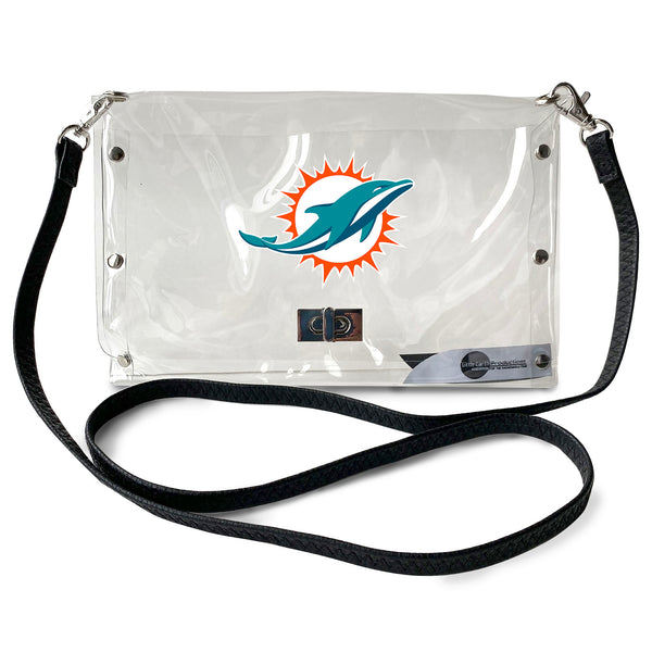 littlearth Miami Dolphins Clear Envelope Purse