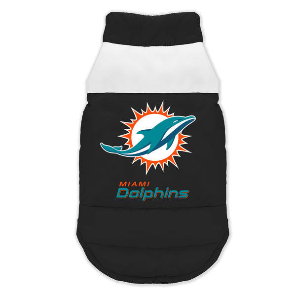 littlearth Miami Dolphins Pet Parka Puff Vest