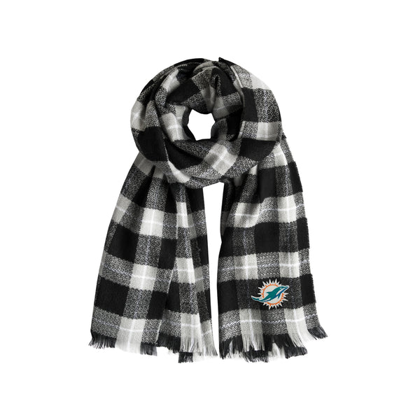 littlearth Miami Dolphins Plaid Blanket Scarf