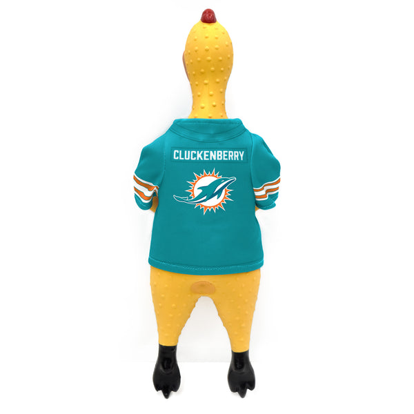 Littlearth Miami Dolphins Rubber Chicken Pet Toy