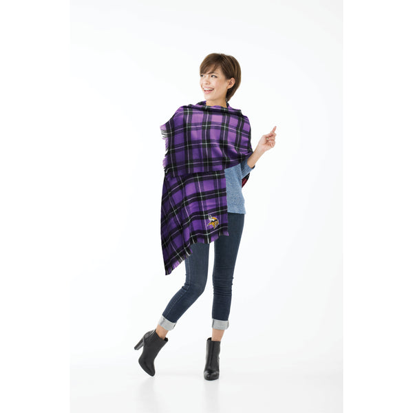 Littlearth Minnesota Vikings Plaid Blanket Scarf