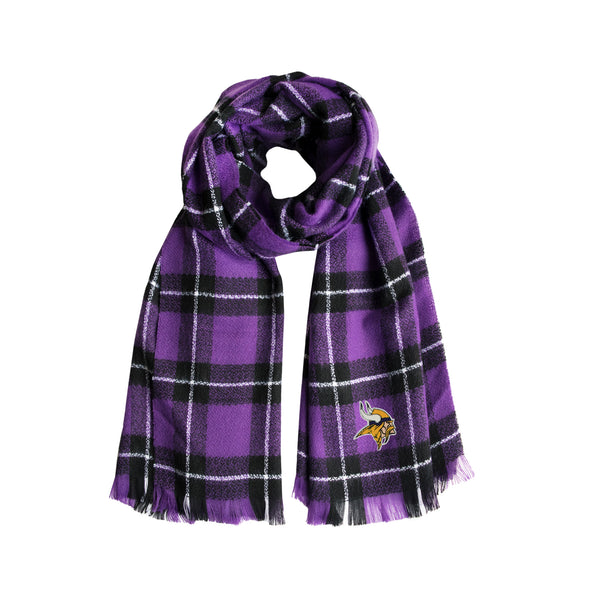 littlearth Minnesota Vikings Plaid Blanket Scarf