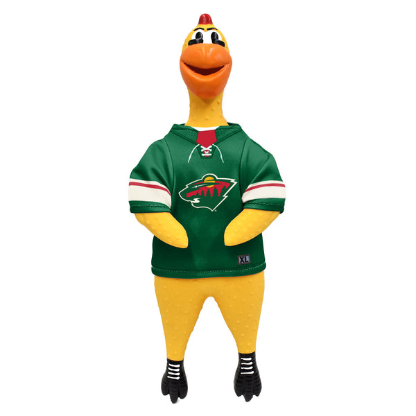 littlearth Minnesota Wild Rubber Chicken Pet Toy