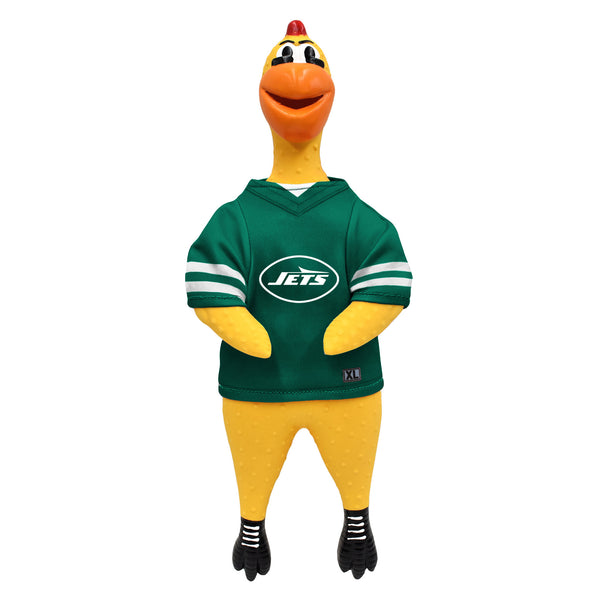 littlearth New York Jets Rubber Chicken Pet Toy