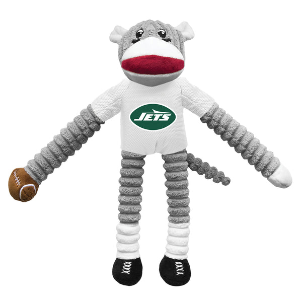 littlearth New York Jets Team Sock Monkey Pet Toy