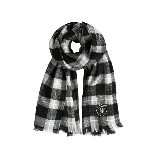 littlearth Oakland Raiders Plaid Blanket Scarf