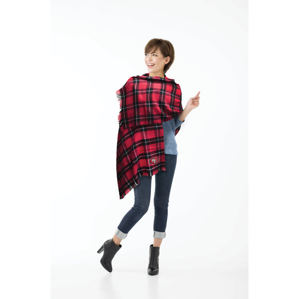 Littlearth San Francisco 49ers Plaid Blanket Scarf