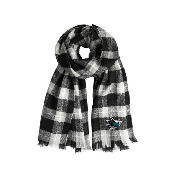 littlearth San Jose Sharks Plaid Blanket Scarf