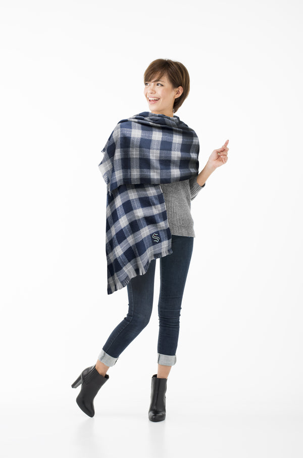 Littlearth Seattle Kraken Plaid Blanket Scarf