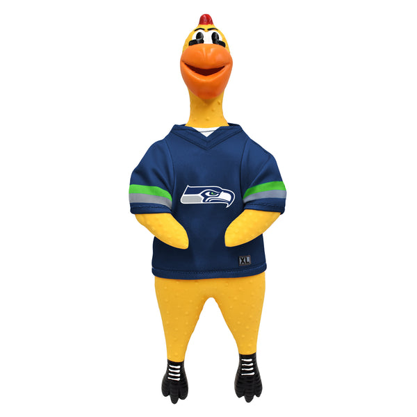 littlearth Seattle Seahawks Rubber Chicken Pet Toy
