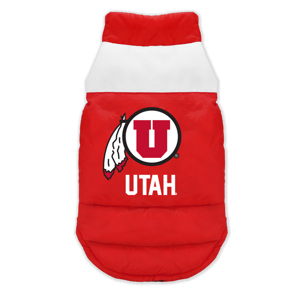 littlearth University of Utah Pet Parka Puff Vest