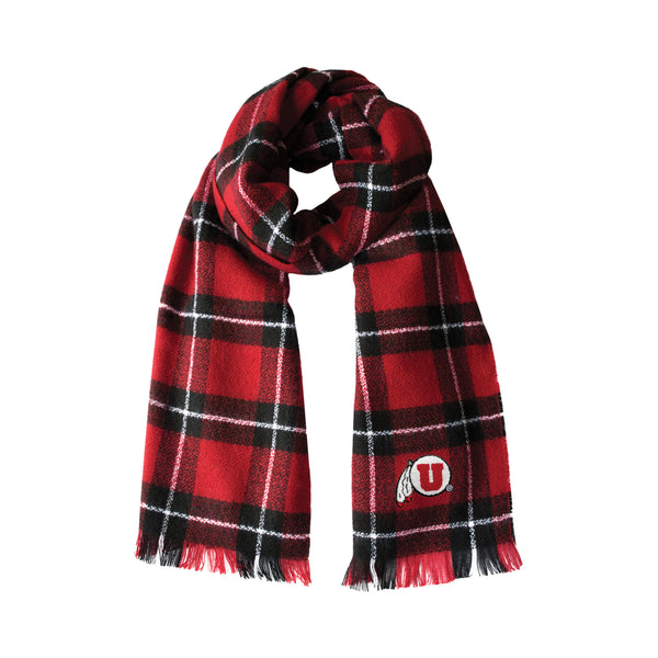 littlearth University of Utah Plaid Blanket Scarf