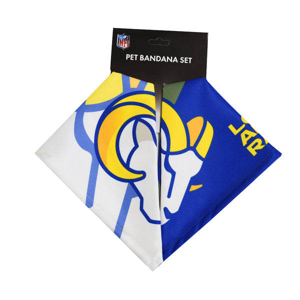 Littlearth Los Angeles Rams Home And Away Pet Bandana Set